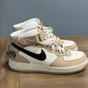 Nike High-Top Sneakers in Cream and Black